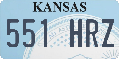 KS license plate 551HRZ