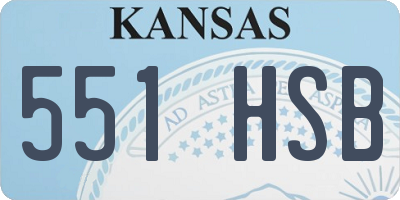 KS license plate 551HSB