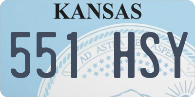 KS license plate 551HSY