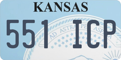 KS license plate 551ICP