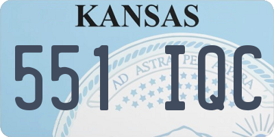 KS license plate 551IQC