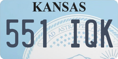 KS license plate 551IQK