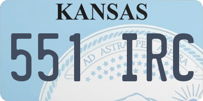 KS license plate 551IRC