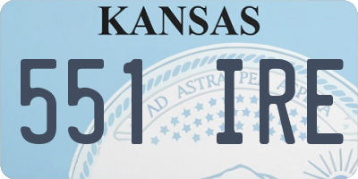 KS license plate 551IRE