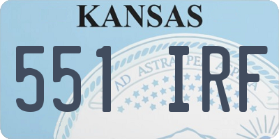 KS license plate 551IRF