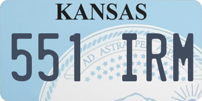 KS license plate 551IRM