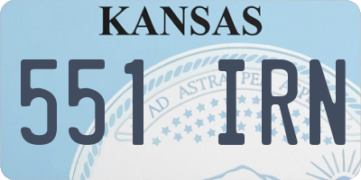 KS license plate 551IRN