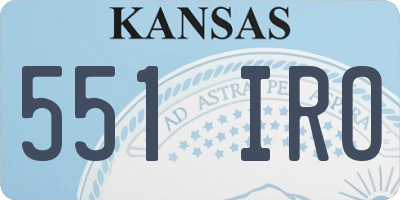 KS license plate 551IRO