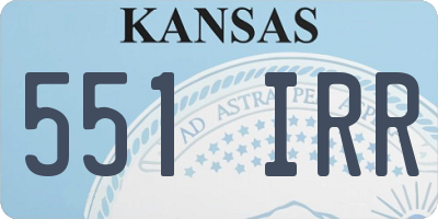 KS license plate 551IRR