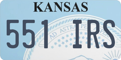 KS license plate 551IRS
