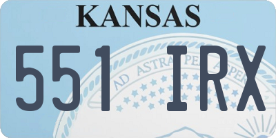 KS license plate 551IRX