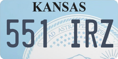 KS license plate 551IRZ