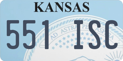 KS license plate 551ISC