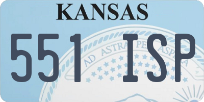 KS license plate 551ISP