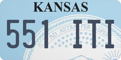 KS license plate 551ITI