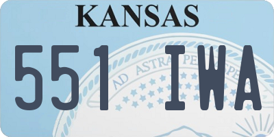 KS license plate 551IWA