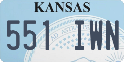 KS license plate 551IWN