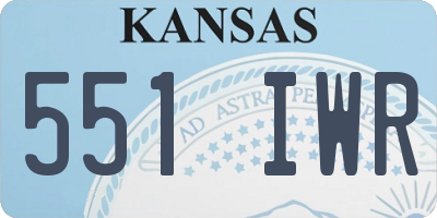 KS license plate 551IWR