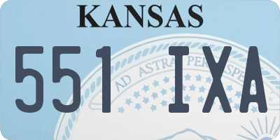KS license plate 551IXA