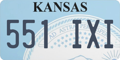 KS license plate 551IXI