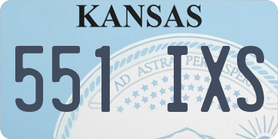 KS license plate 551IXS