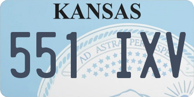 KS license plate 551IXV
