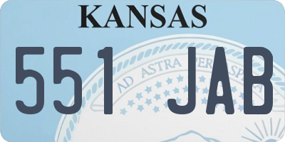 KS license plate 551JAB
