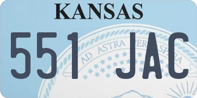 KS license plate 551JAC