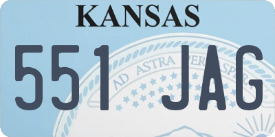 KS license plate 551JAG