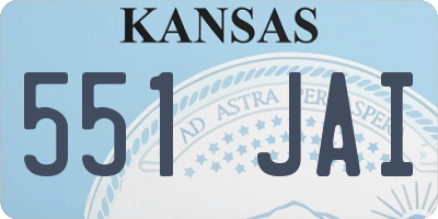 KS license plate 551JAI