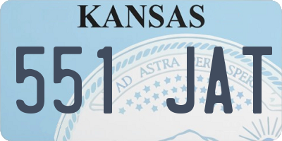 KS license plate 551JAT
