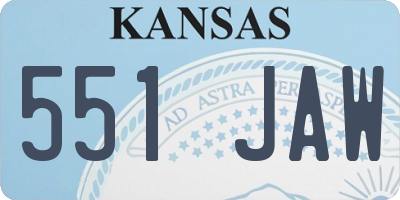 KS license plate 551JAW