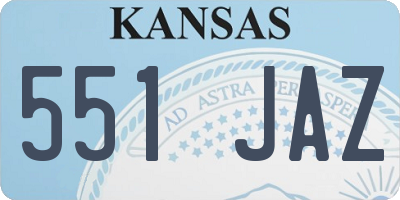 KS license plate 551JAZ