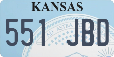 KS license plate 551JBD