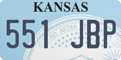 KS license plate 551JBP