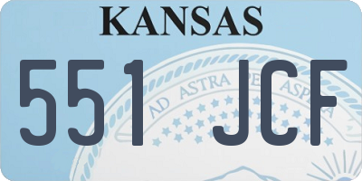 KS license plate 551JCF