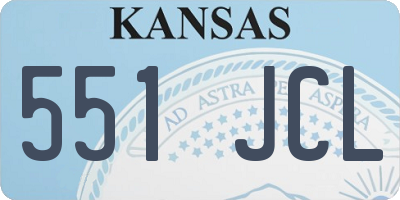 KS license plate 551JCL