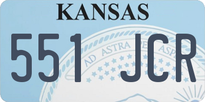KS license plate 551JCR