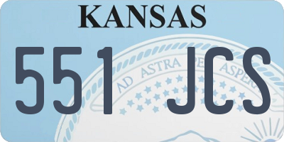 KS license plate 551JCS