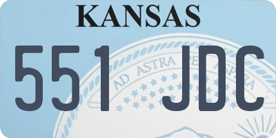 KS license plate 551JDC