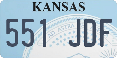 KS license plate 551JDF