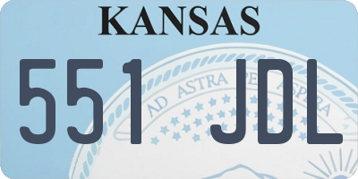 KS license plate 551JDL
