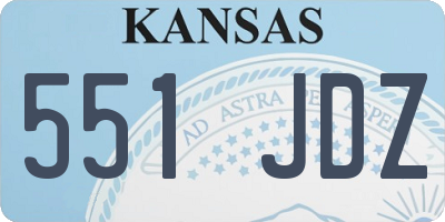 KS license plate 551JDZ