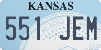 KS license plate 551JEM