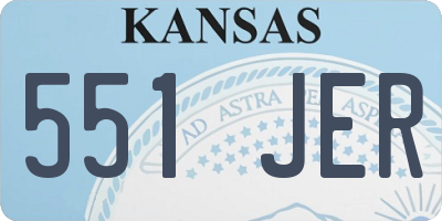 KS license plate 551JER