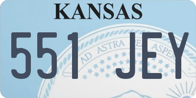 KS license plate 551JEY