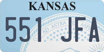 KS license plate 551JFA