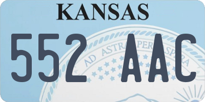 KS license plate 552AAC