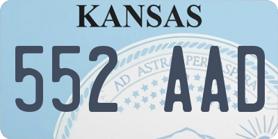 KS license plate 552AAD