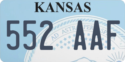 KS license plate 552AAF